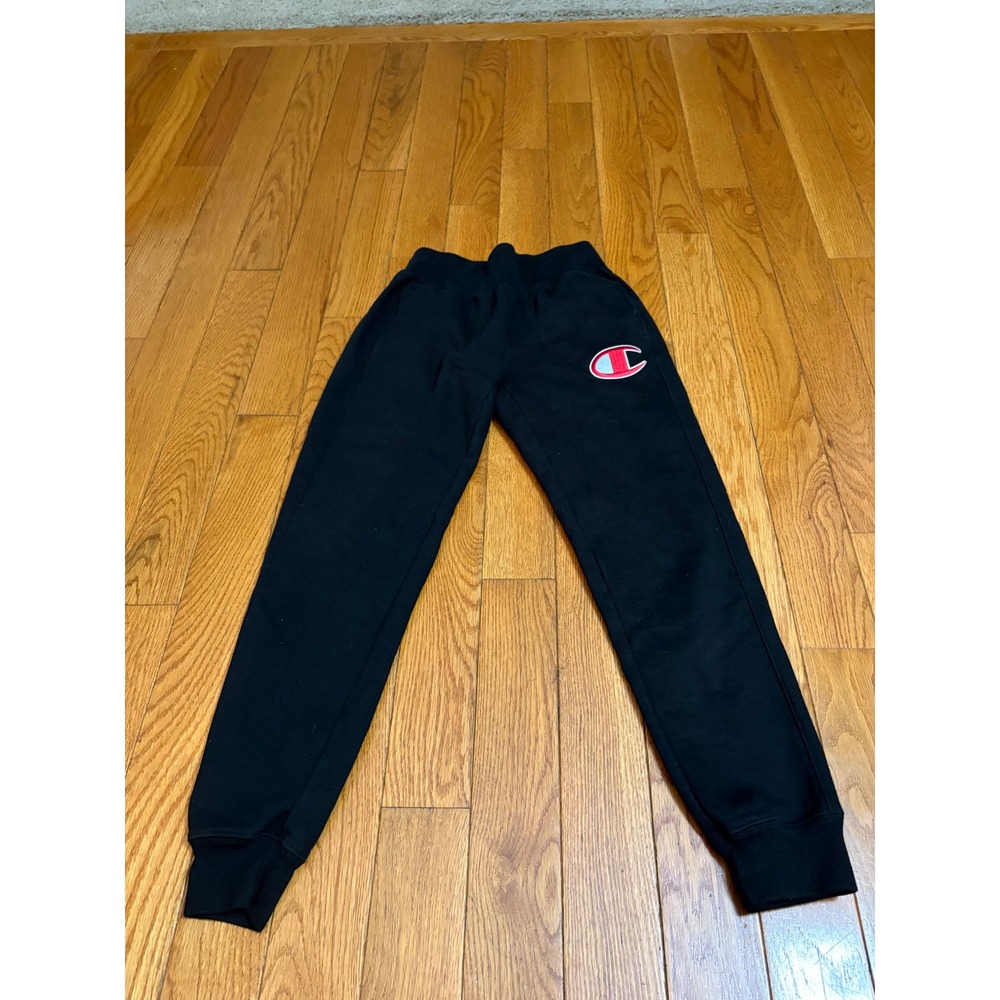Champion Reverse Weave Black Joggers Sweatpants Oversized C Logo XS